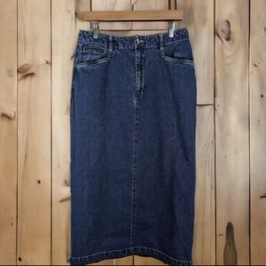 Vintage :: Denim Midi Maxi Skirt Eddie Bauer